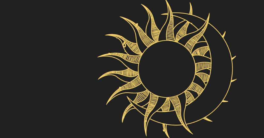 Did Draupadi Like Karna - Featured Image - Sun and moon entwined, representing possible union of Karna and Draupadi