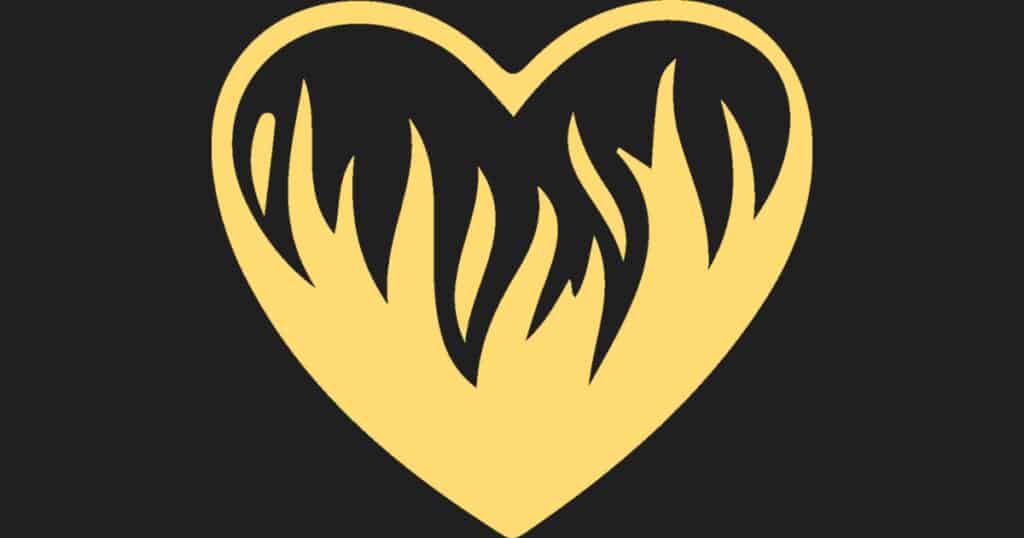 Mahabharata Parvas - Dyuta - Featured Image - Picture of a heart on fire representing the collapse of relationships between the Kauravas and the Pandavas