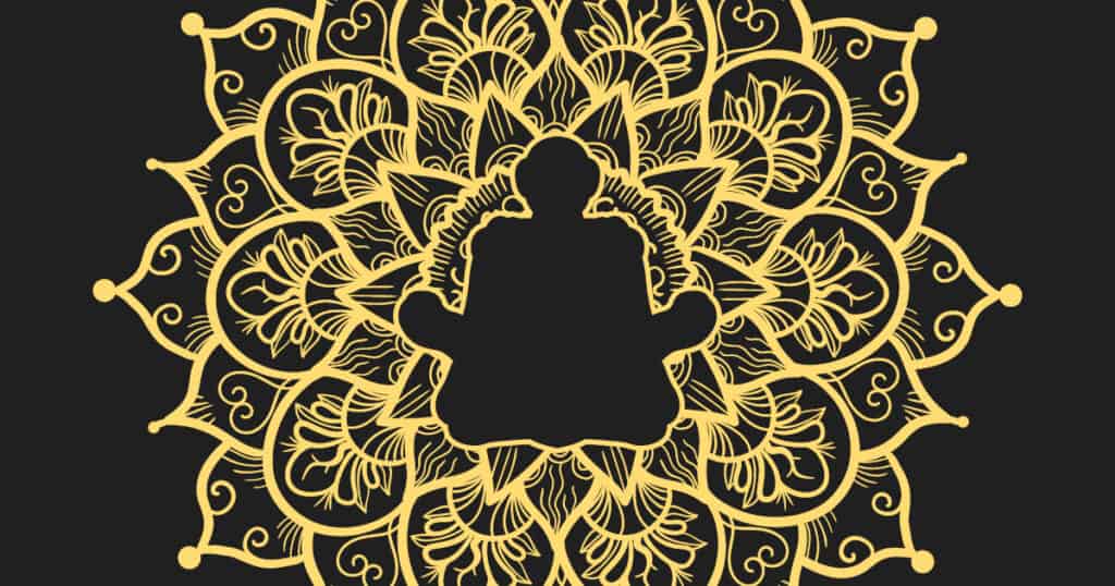 Mahabharata Parvas - Markandeya Samasya - Featured Image - Picture of a yogi sitting inside a lotus flower. Representing Markandeya